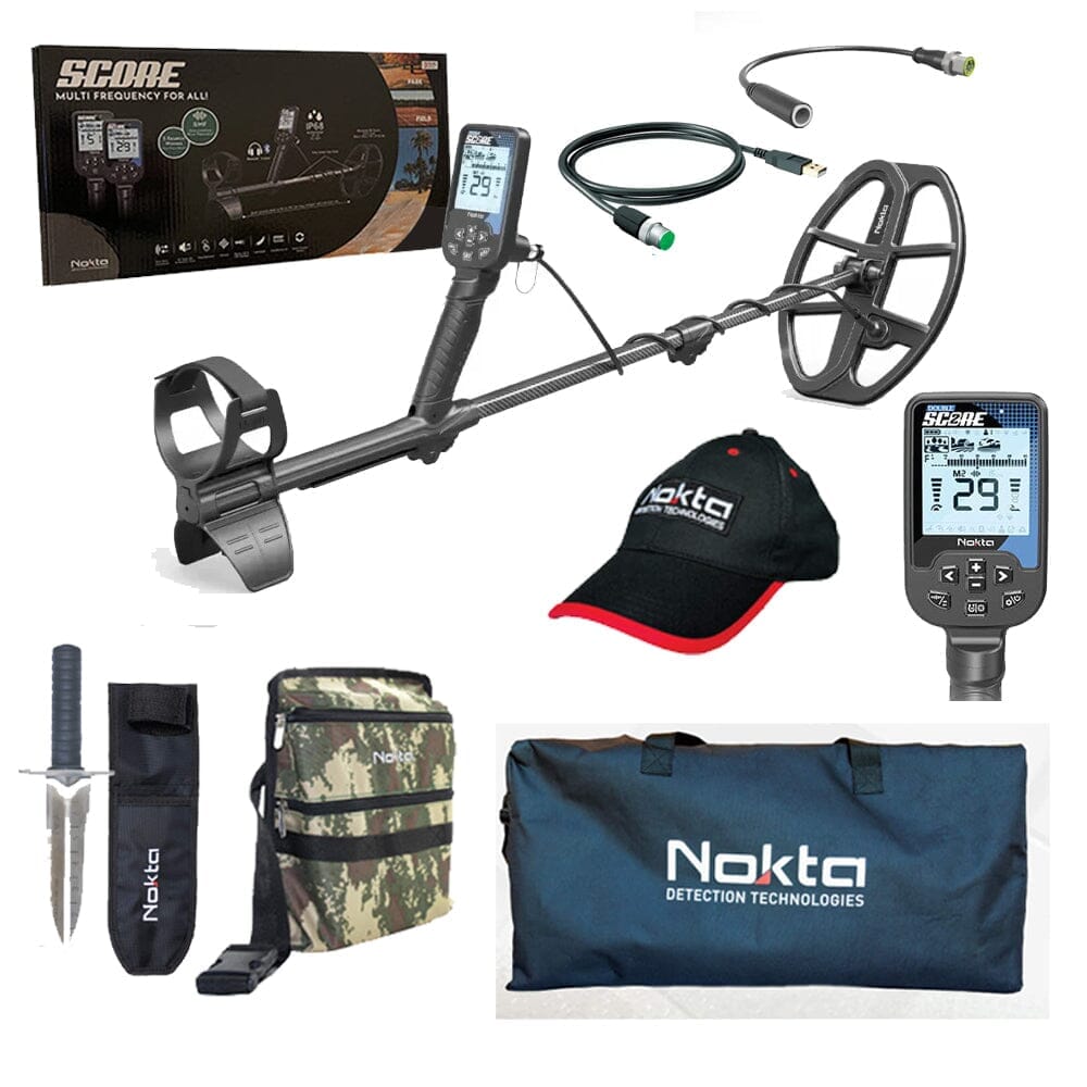 ***REDUCED PRICE, OPEN BOX*** NOKTA DOUBLE Score Multi Frequency Metal Detector with free gear