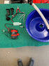 Used - Blue Bowl Plumbed with Leg Levelers and Free Junior Snuffer Bottle and 1oz Glass Vial