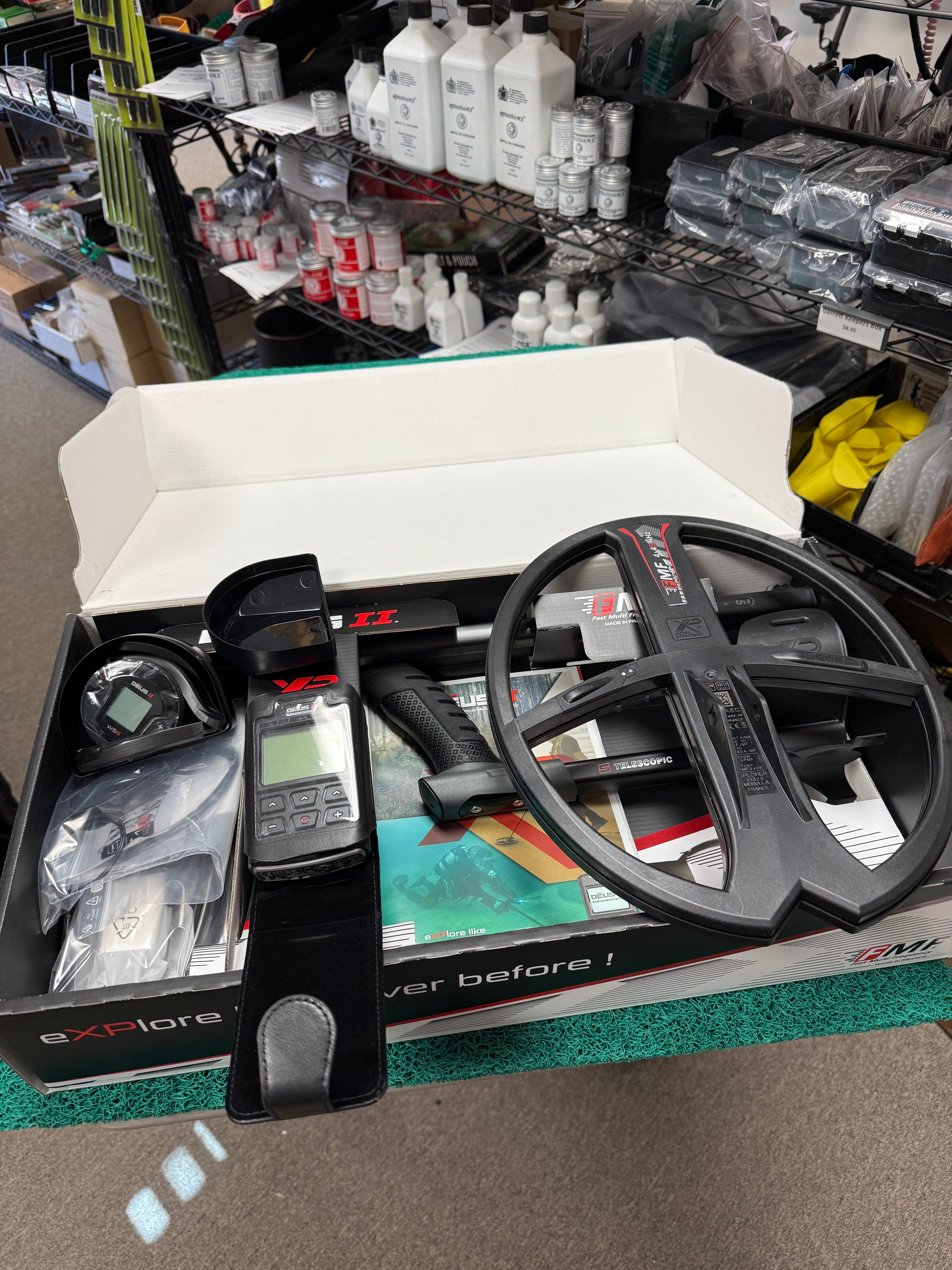 Open-Box XP DEUS II Waterproof Metal Detector – 13" x 11" FMF Coil, Remote & WS6 Backphones