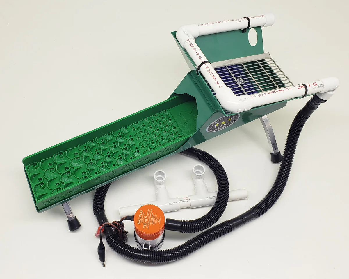 The MICRO Banker - 4" x 16" Ultralight Highbanker Kit with Pump for Gold Prospecting and cleanup