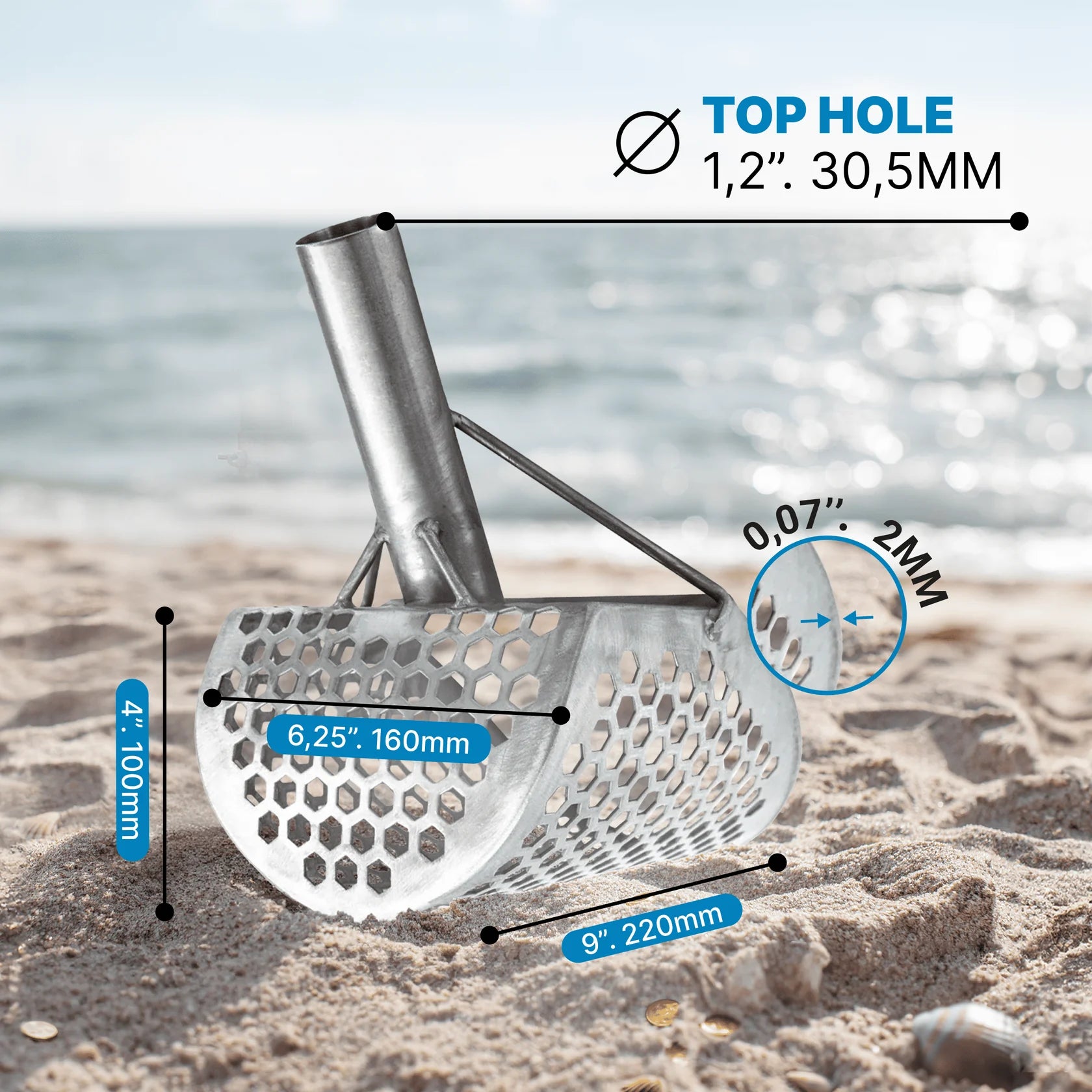 CKG 9x6 Stainless Steel Sand Scoop