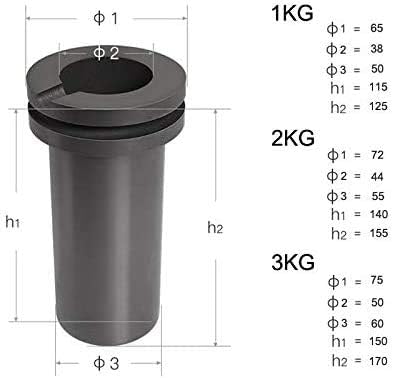 Graphite Crucible, 3kg High Purity Graphite Crucible, Melting Gold, Silver, Copper, Furnace Casting Mold Melt Jewelry Tools