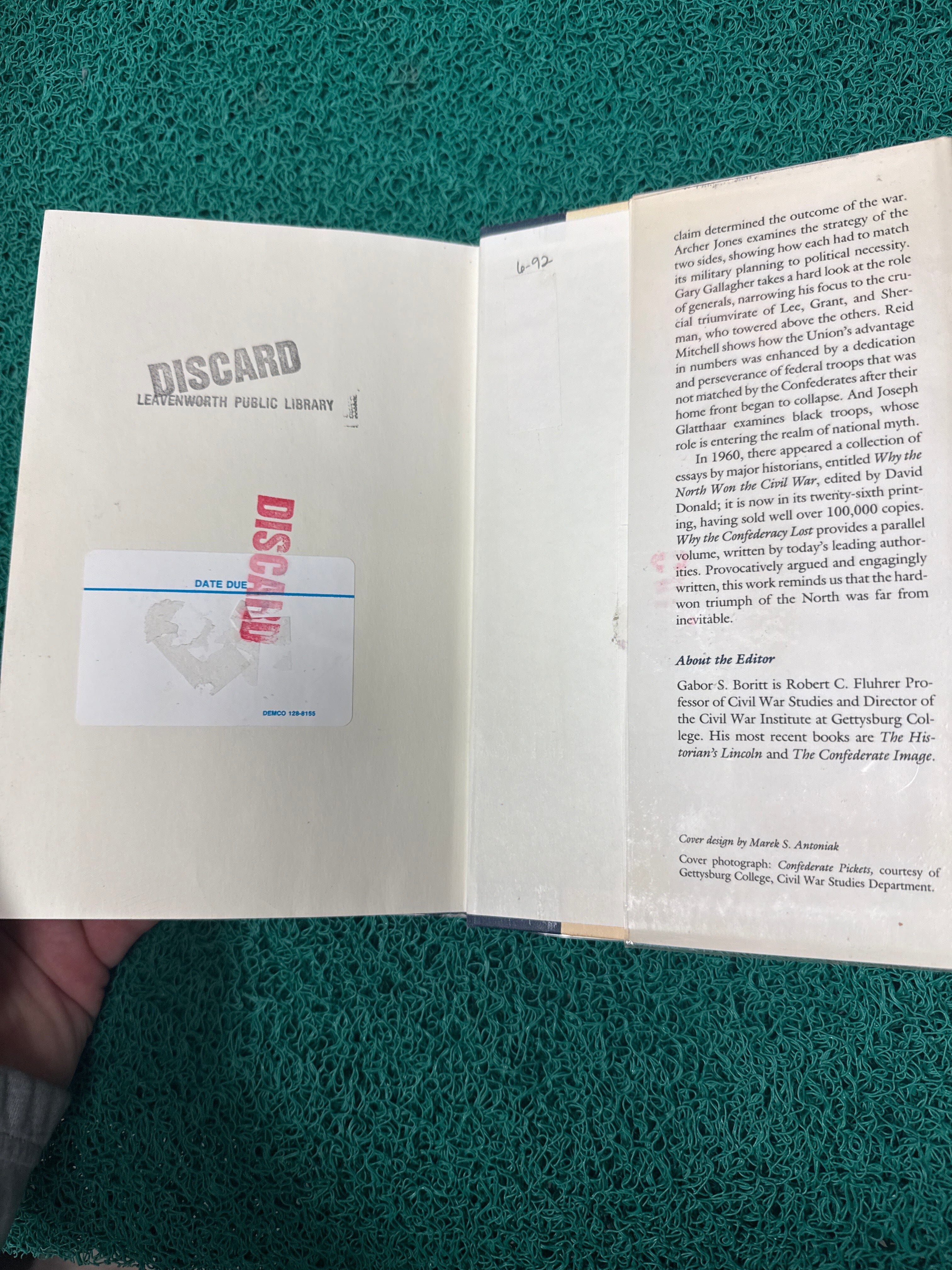 Why the Confederacy Lost Used (Hardback)