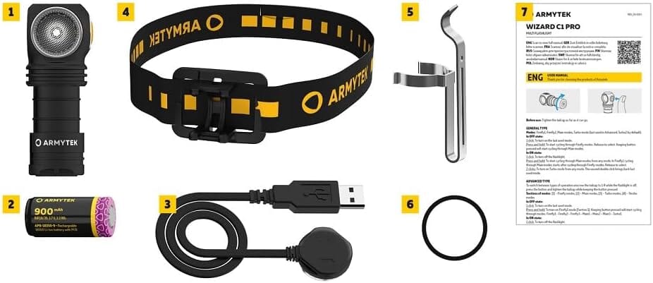 Armytek Wizard C1 Pro Magnet USB White Rechargeable Headlamp