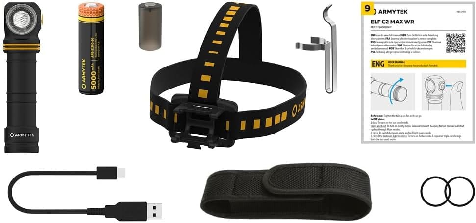 Armytek Elf C2 USB-C White Rechargeable Headlamp