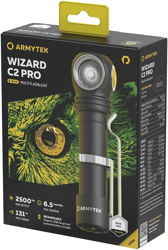 Armytek Wizard C2 Pro Magnet USB White Rechargeable Headlamp