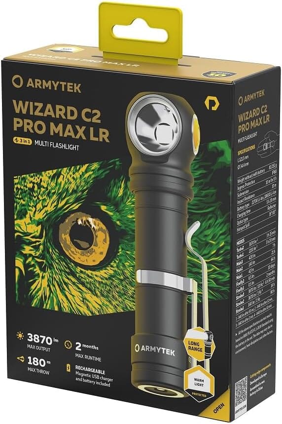 Armytek Wizard C2 Pro Max Magnet USB Warm Rechargeable Headlamp