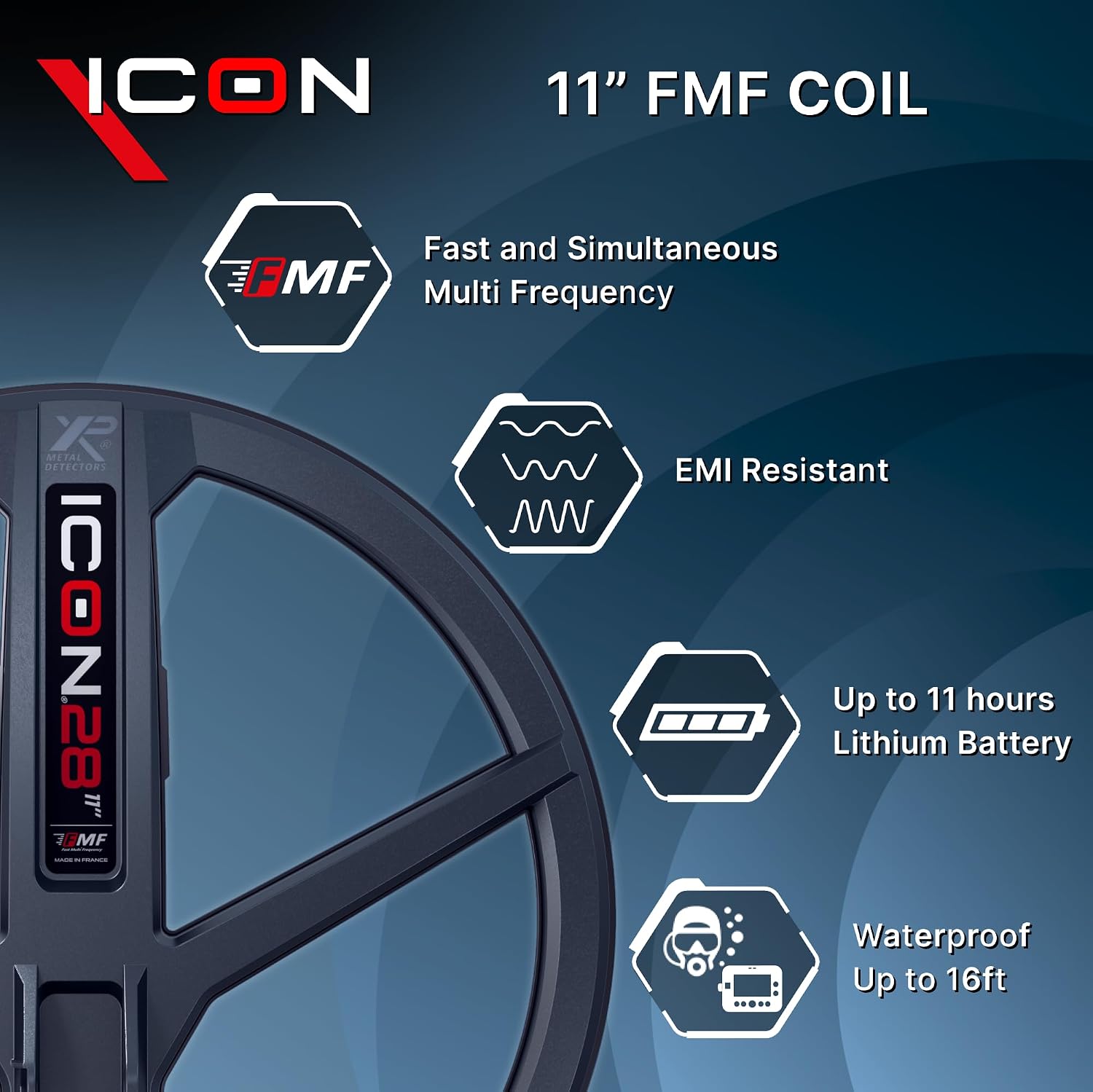 XP ICON Metal Detector with 11" FMF Coil