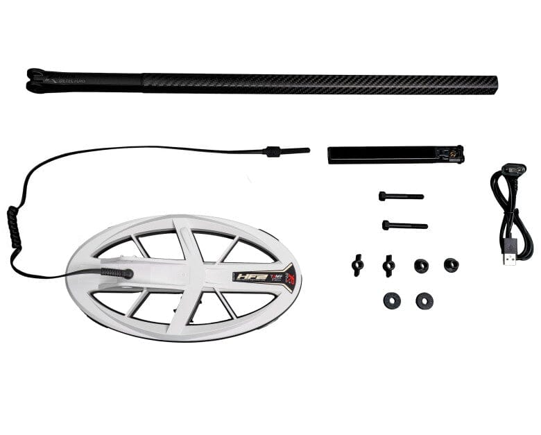 XP Deus II Elliptical High Freq. FMF Search Coil, Coil Cover and Carbon Lower Stem (24x13cm, 9.5x5")