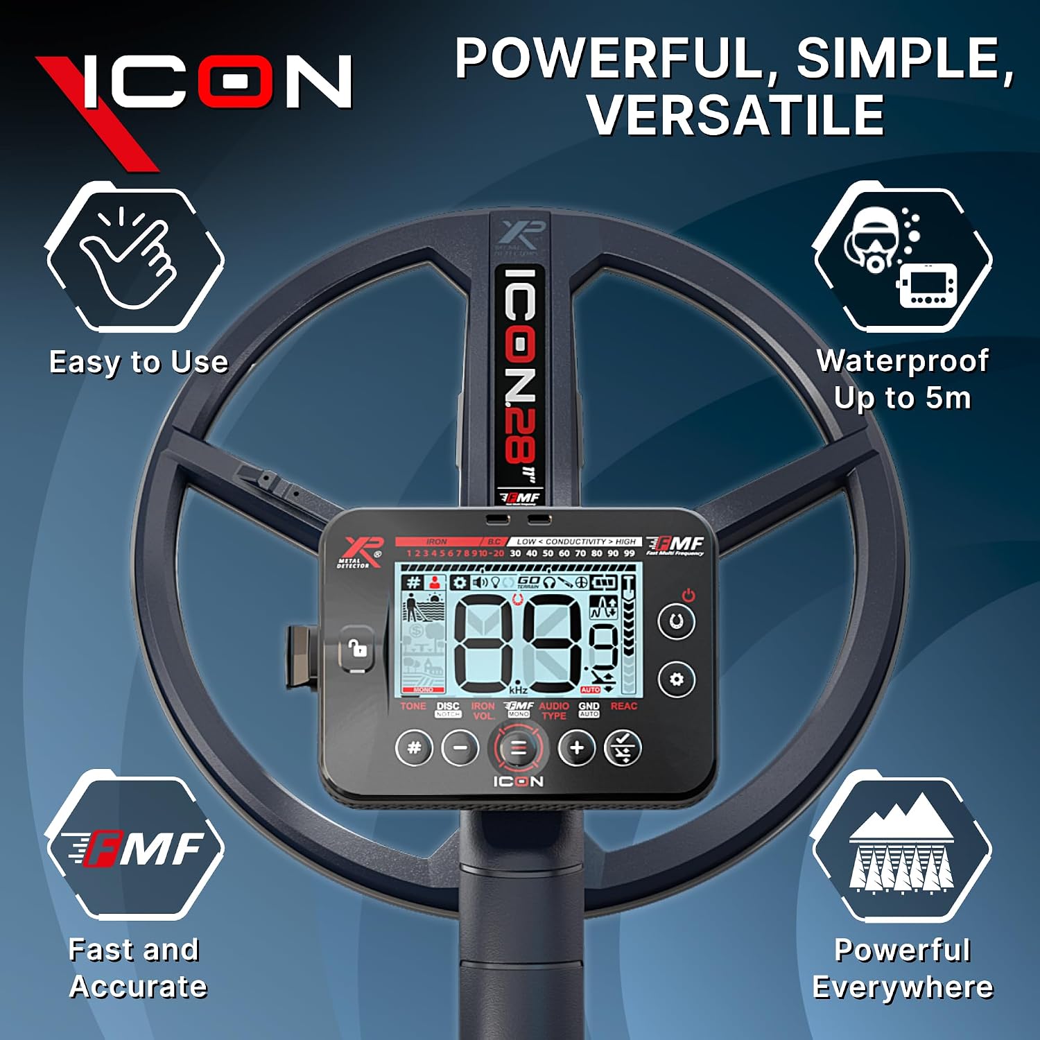 XP ICON Metal Detector with 11" FMF Coil & WSA-XL ST Headphones