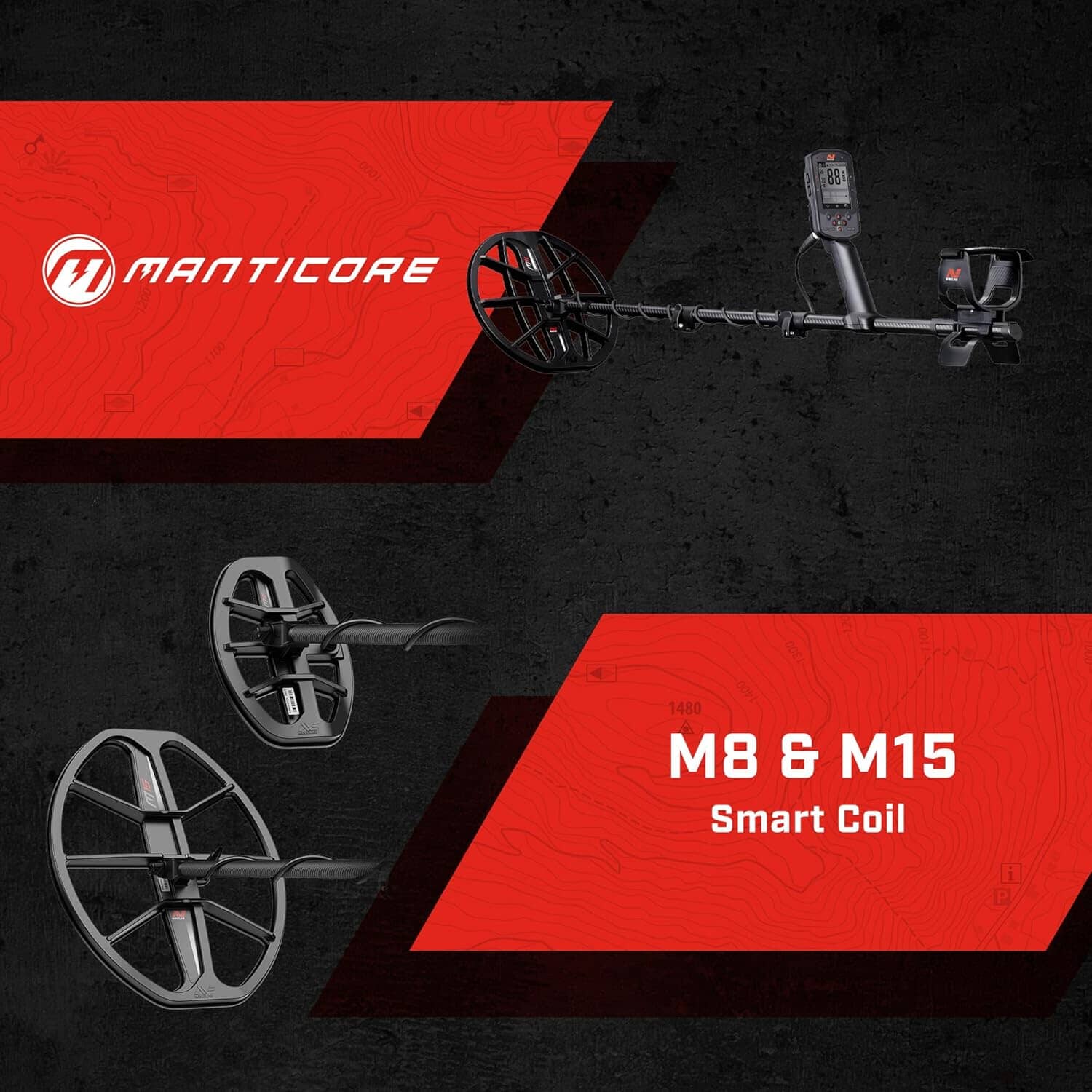 Minelab Manticore Metal Detector with M15 and M8 Coils