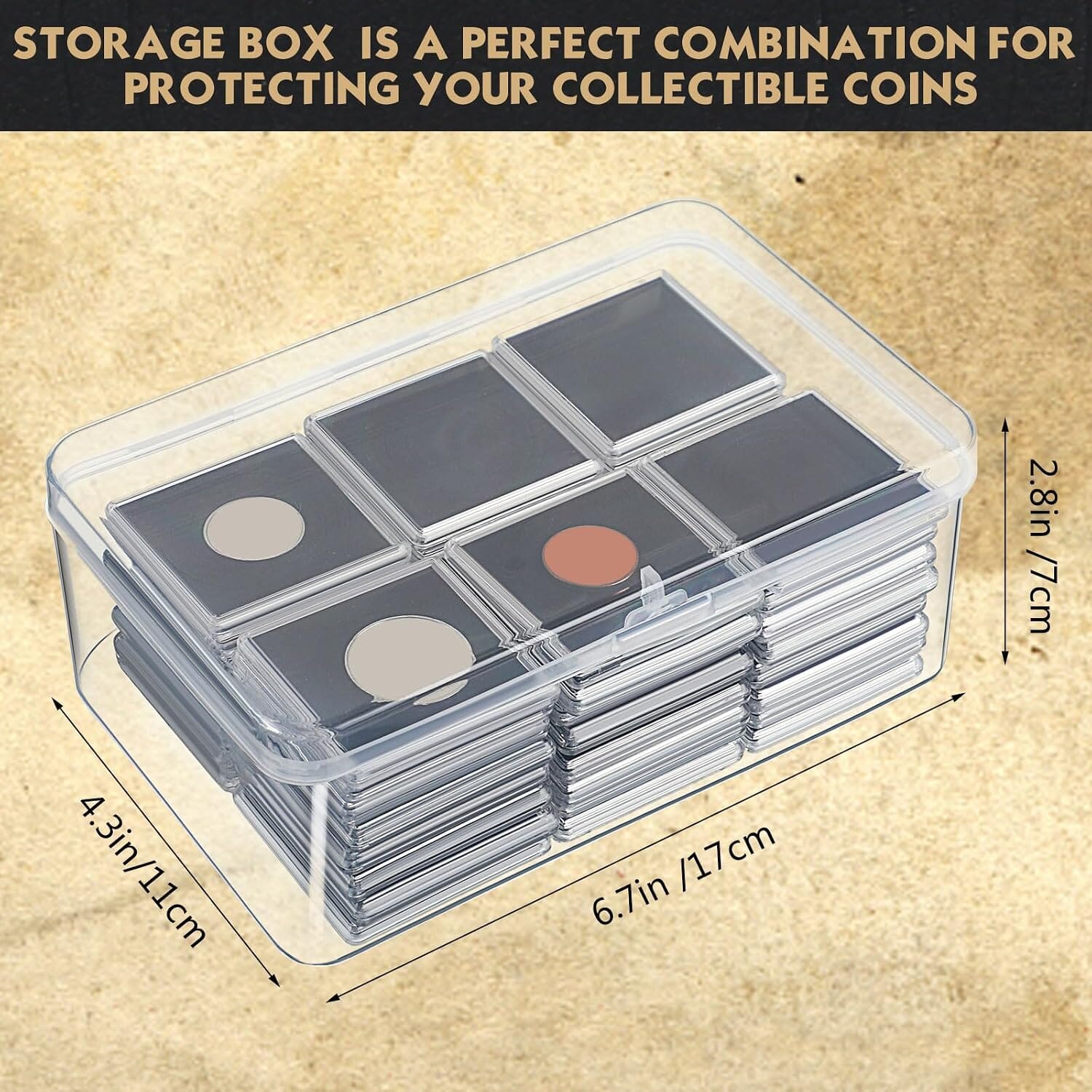 High Plains 50-Piece Adjustable Coin Holder Set with Organizer Box