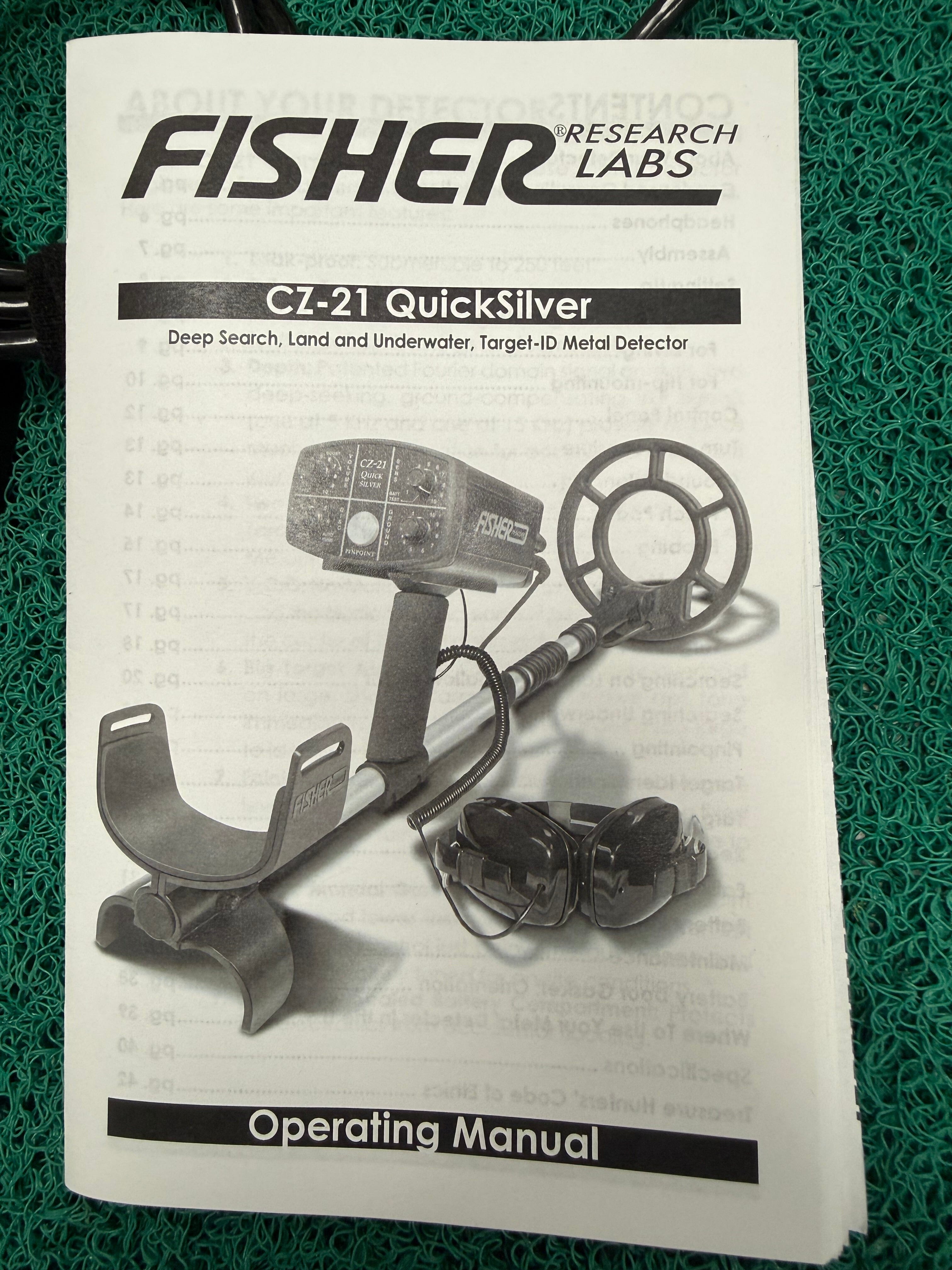 Open Box Fisher CZ-21 QuickSilver Underwater Metal Detector – Unused Complete Package