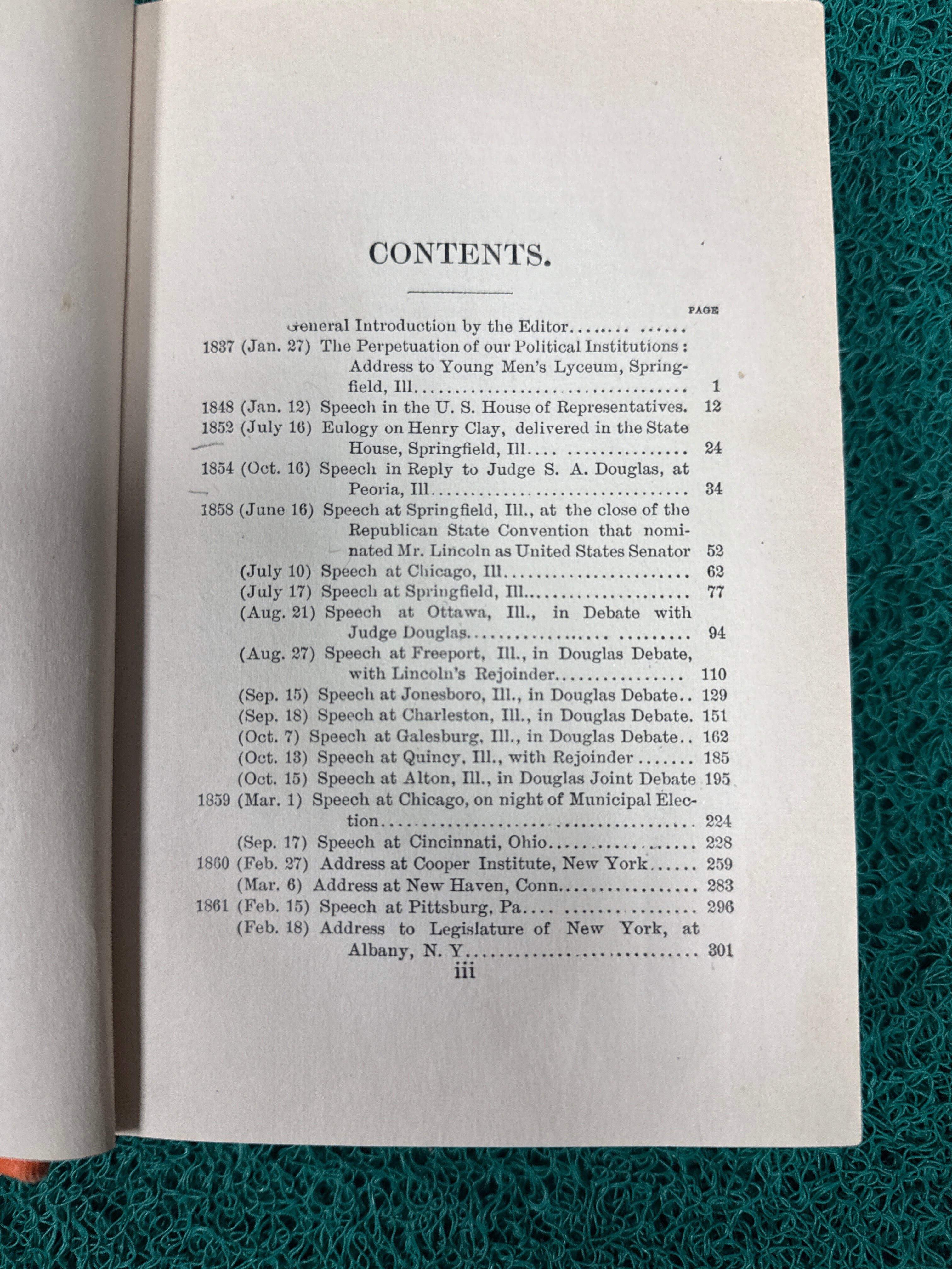 The Speeches of Abraham Lincoln (Used, Ex-Library)