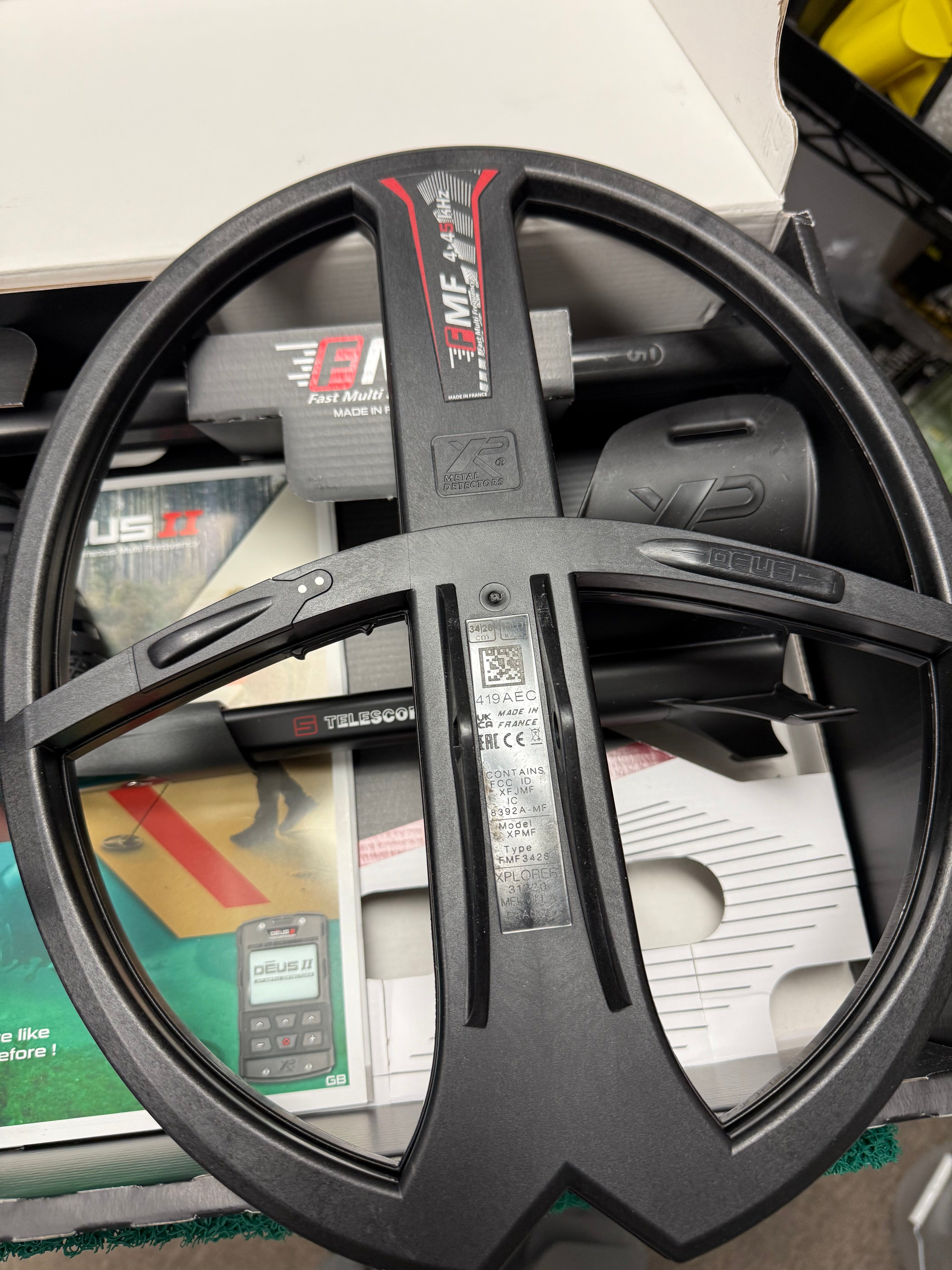 Open-Box XP DEUS II Waterproof Metal Detector – 13" x 11" FMF Coil, Remote & WS6 Backphones