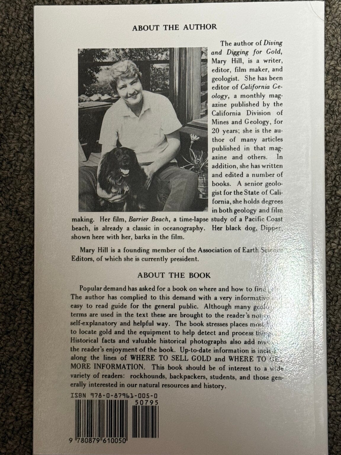 Diving and Digging for Gold by Mary Hill back cover