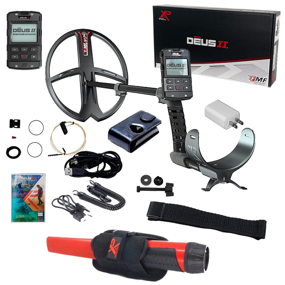 XP DEUS II with 13" x 11" (34x28cm) FMF Coil, Remote Control, and FREE MI-6 Pinpointer - Black Friday 2023 Promotion