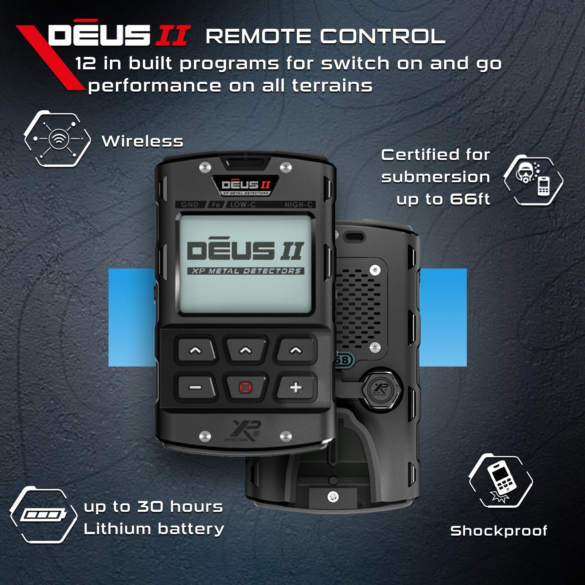 XP DEUS II Metal Detector with 9 inch FMF Coil, Remote & WS6 ST Headphones
