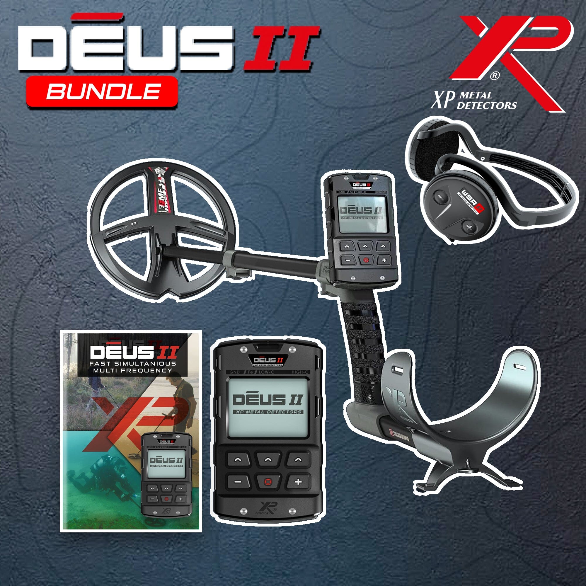 XP DEUS II Metal Detector with 9 inch FMF Coil, Remote & WS6 ST Headphones