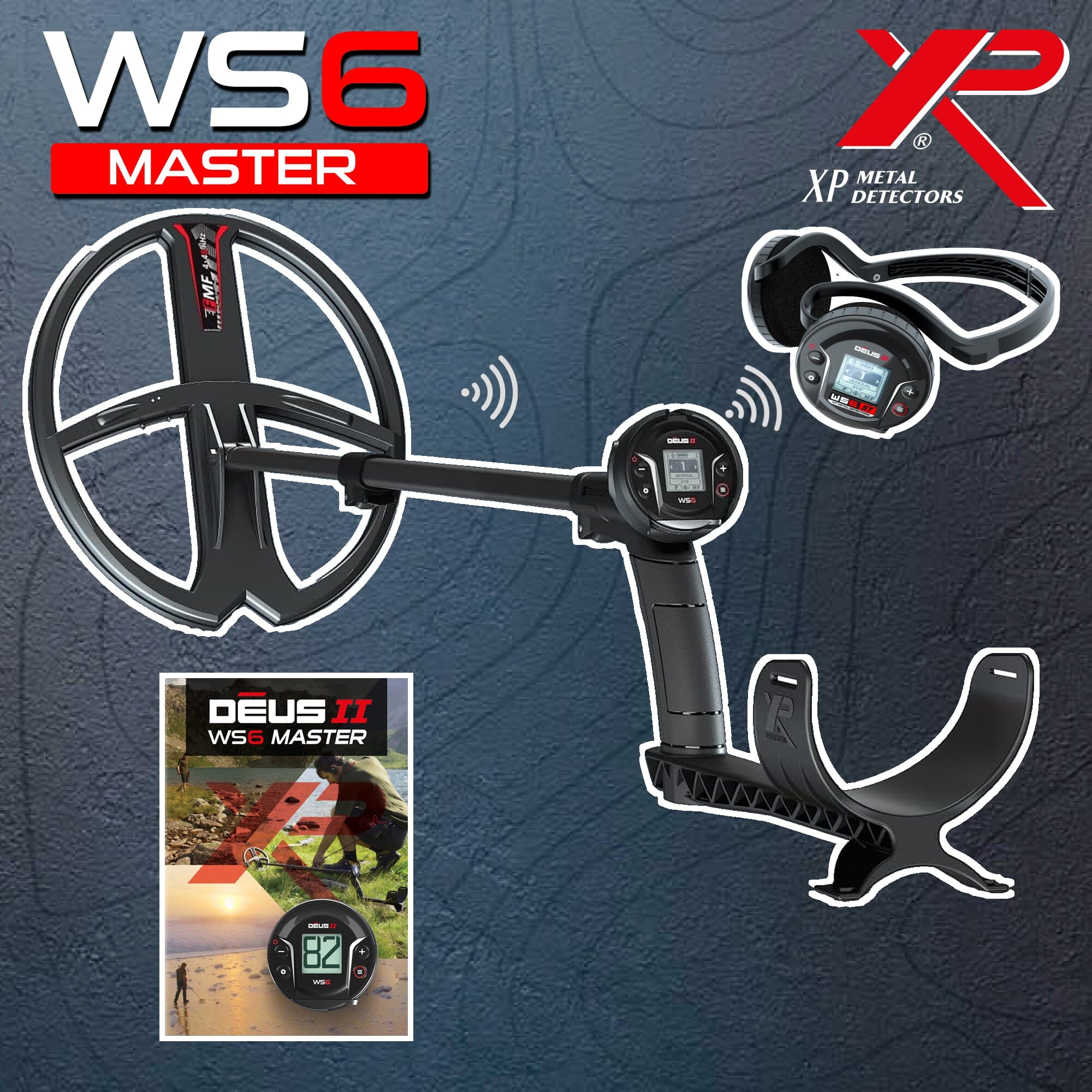XP DEUS II WS6 Stereo Headphones Master Metal Detector with FMF Coil Options