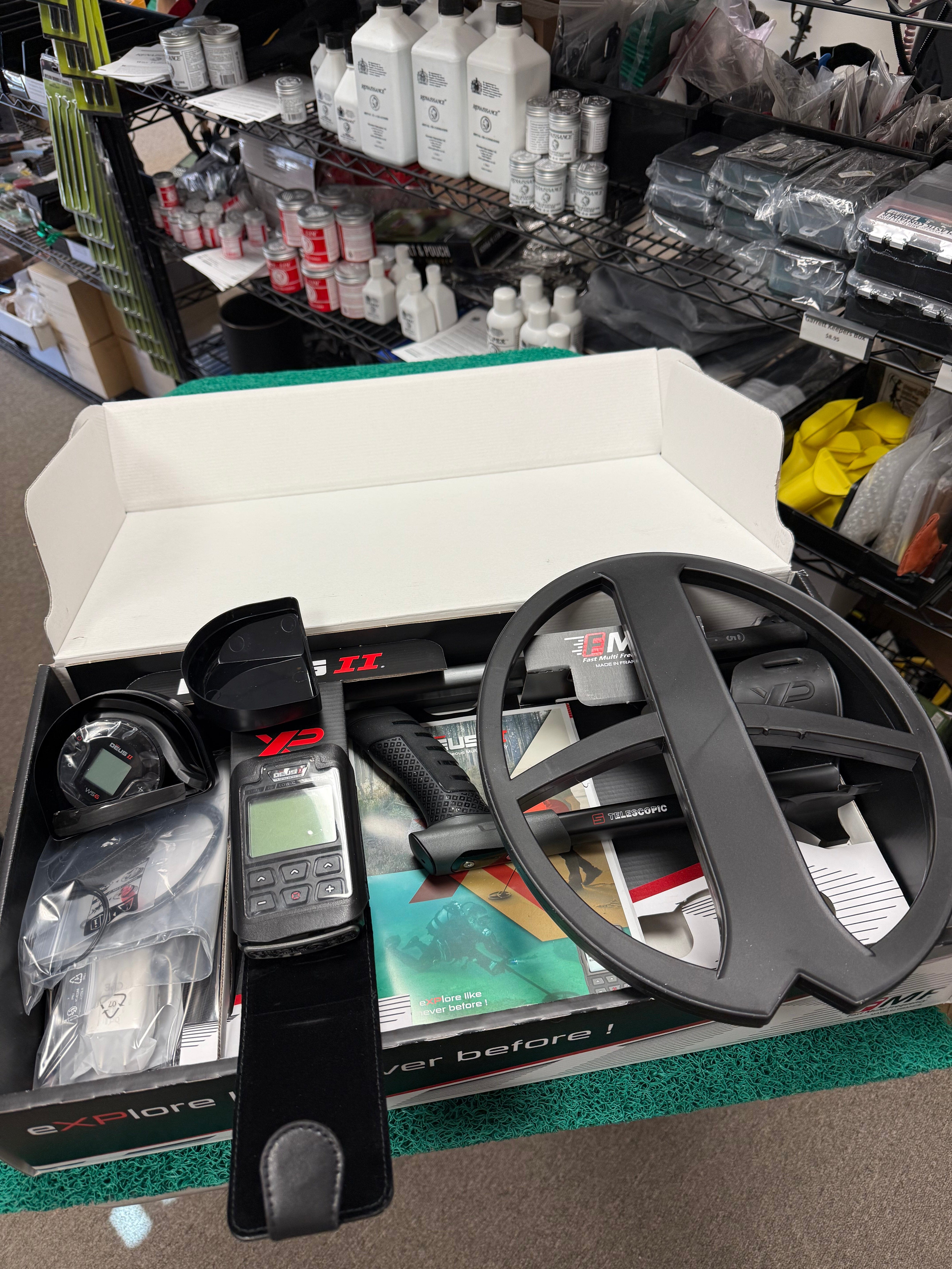 Open-Box XP DEUS II Waterproof Metal Detector – 13" x 11" FMF Coil, Remote & WS6 Backphones