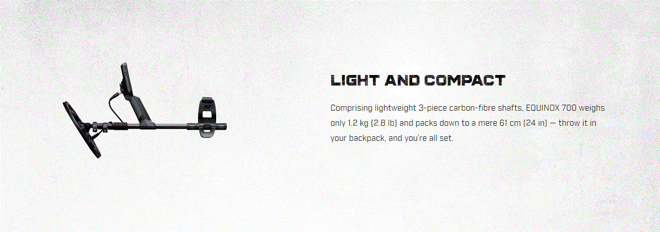 minelab equinox 700 metal detector collapsed with information
