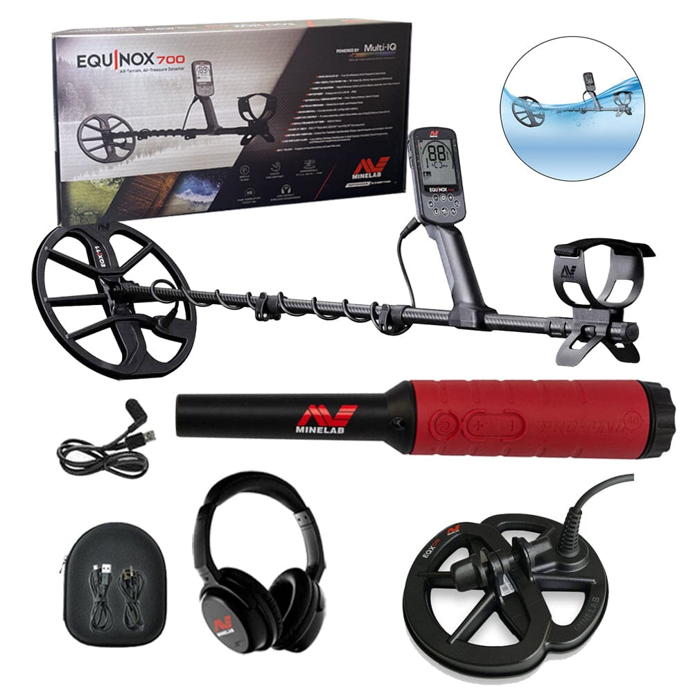 Minelab Equinox 700 Metal Detector with Pro-Find 40 Pinpointer and 6" Coil