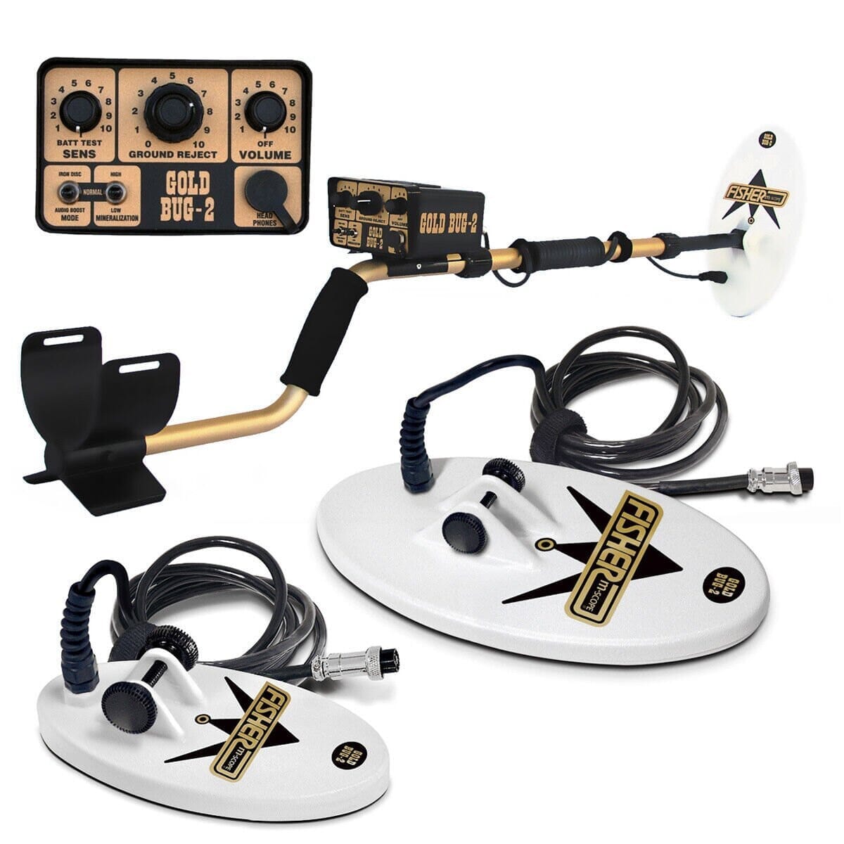 Fisher Gold Bug 2 Coil Combo - 6.5" and 10" Coils