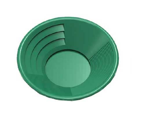 10" Dual Riffle Gold Pan,3" x 1/4" Deep Riffles  Green
