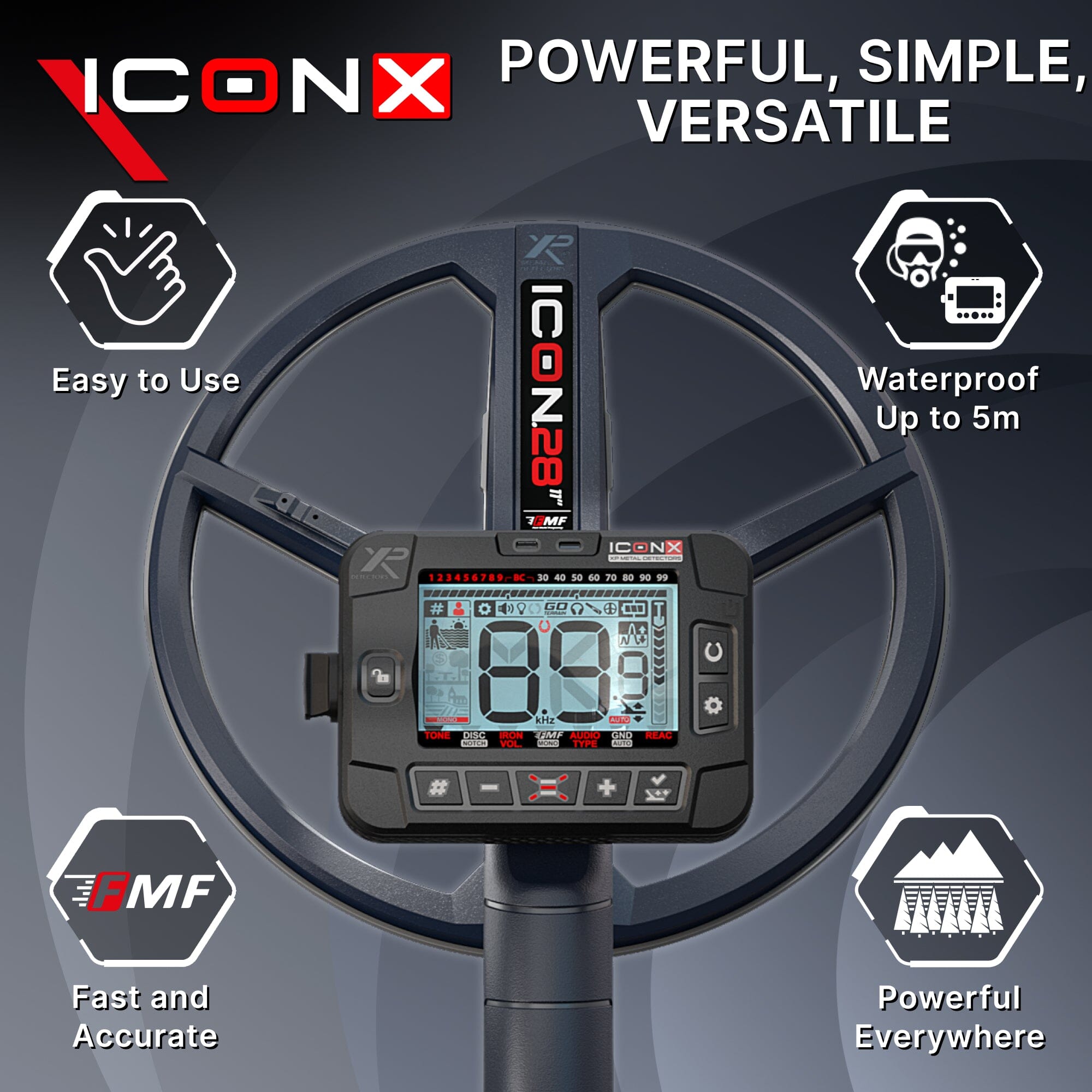 XP ICON X Metal Detector with 11" FMF Coil