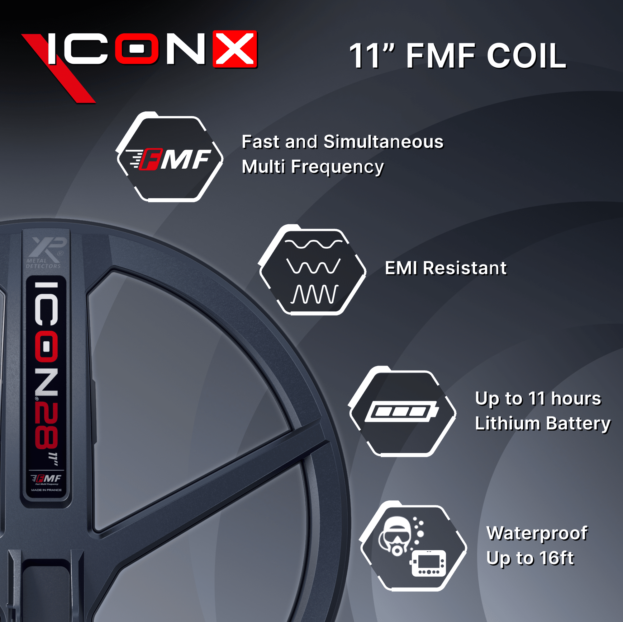 XP ICON X Metal Detector with 11" FMF Coil