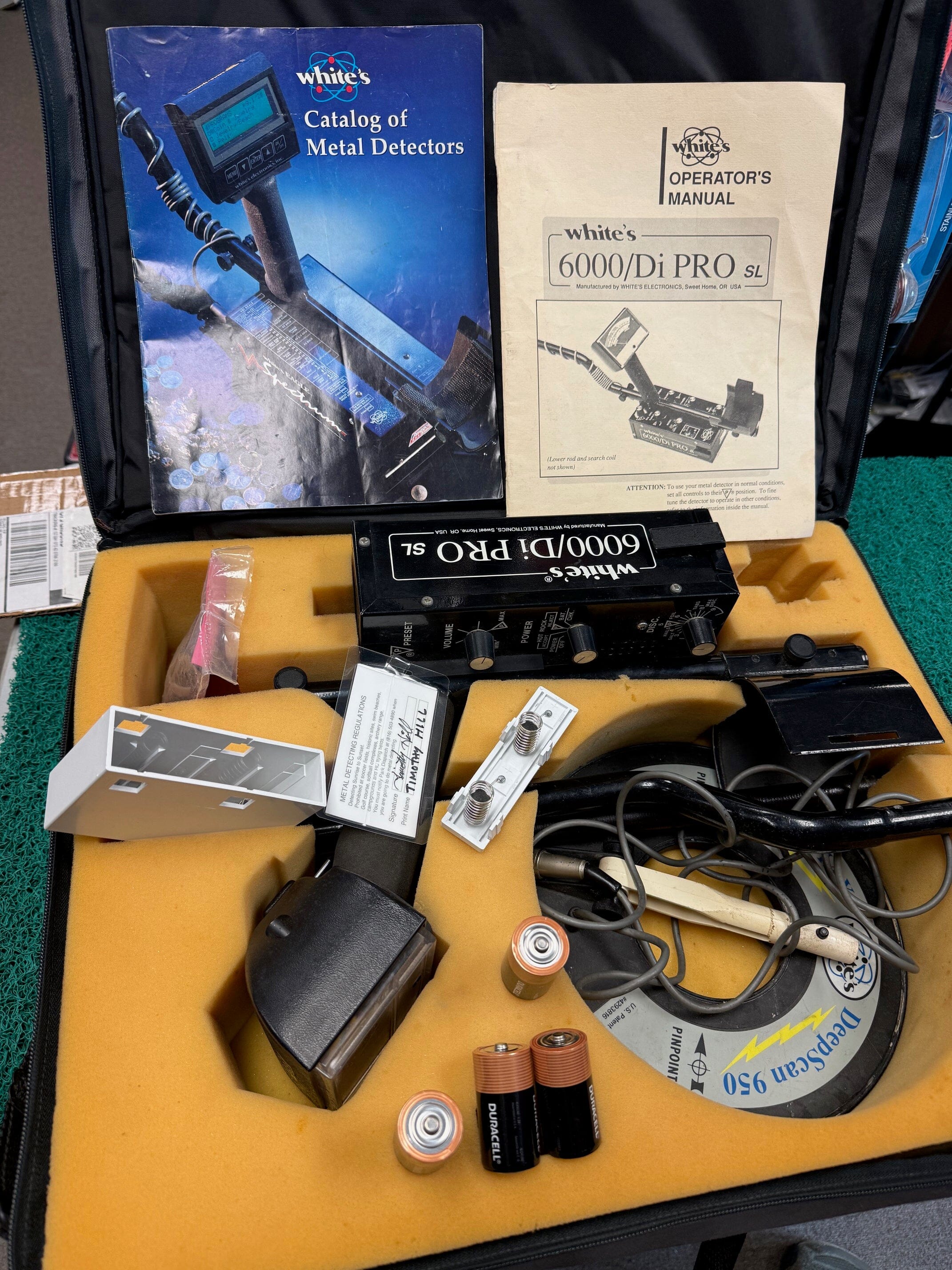 USED White’s 6000 Di Pro SL Metal Detector Package