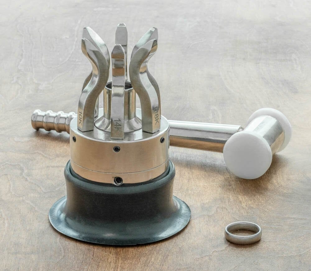 6Pc Precious Metals & Ring Marking Stamp Set with Stand & Hammer - 10k, 14k, 18k, SS, Platinum, Sterling