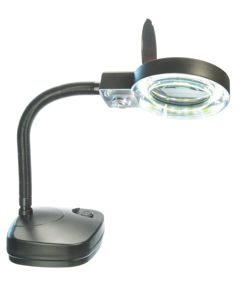 3.5x /12W/1200 Lumen COB Illuminated Table Top Magnifier Lamp - Black ...