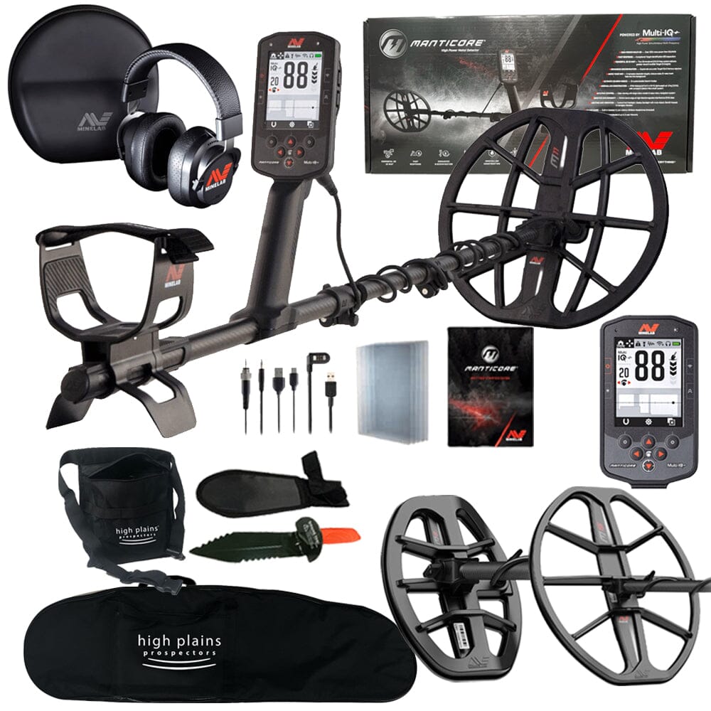 Minelab Manticore High Power Metal Detector with FREE 15" M15, 8" M8 Coils, and Gear