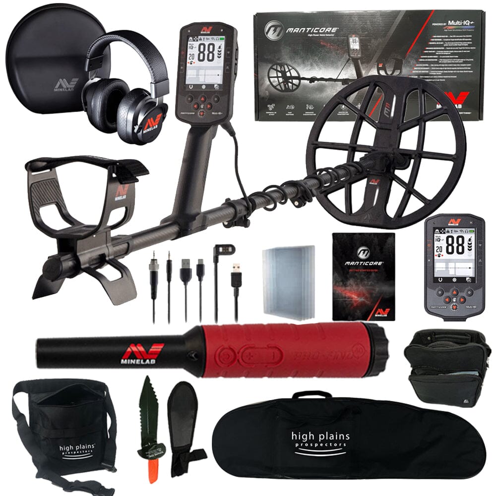 Minelab Manticore High Power Metal Detector and Pro-Find 40 Pinpointer with FREE Gear