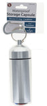5" Waterproof Silver Jumbo Aluminum Container /Capsule with Carabiner (5" L X 1 1/2" D)
