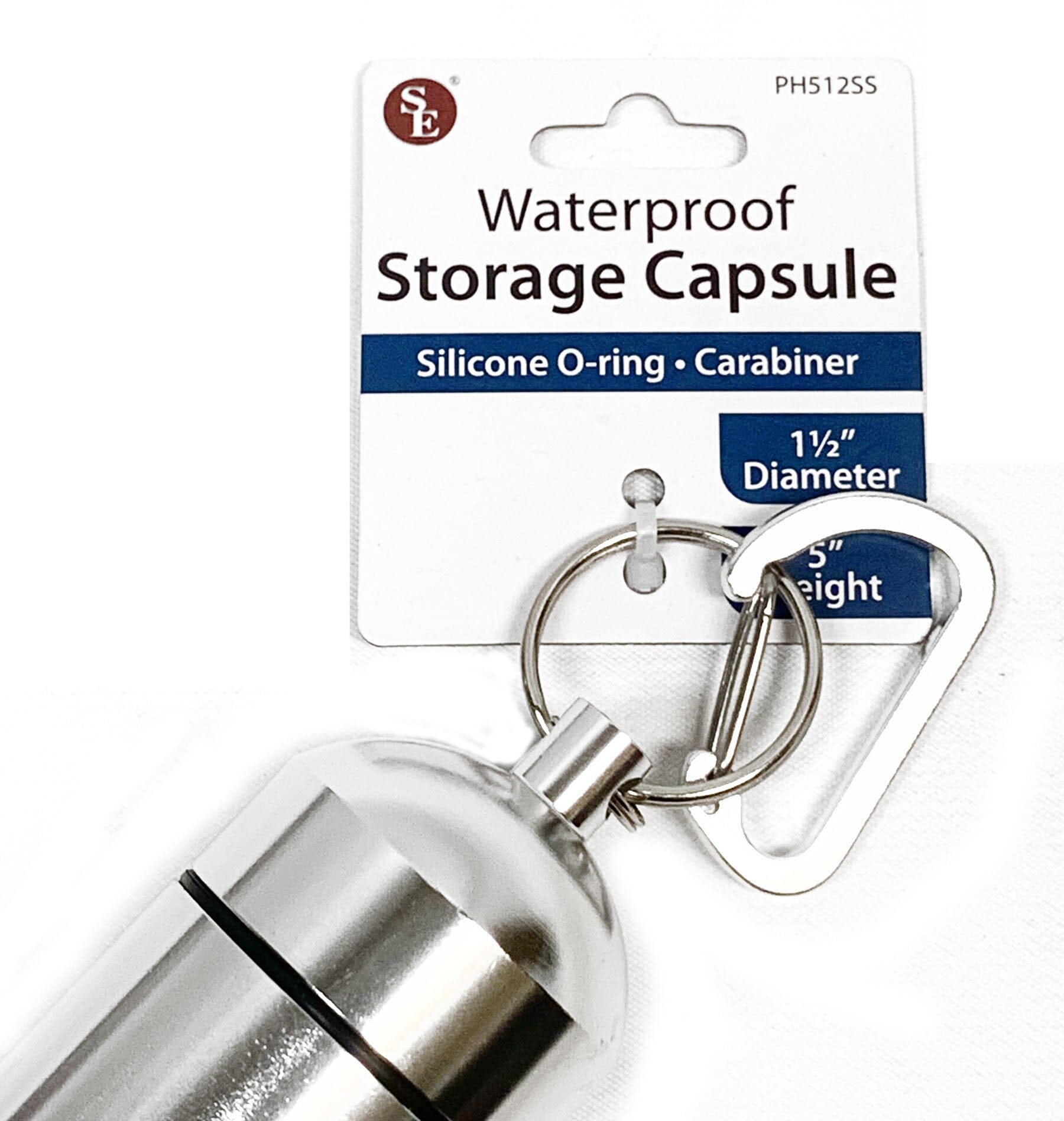 Coghlan's XL Aluminum Capsule With Carabiner - Watertight 1.6 X 5 Inch Storage Tube