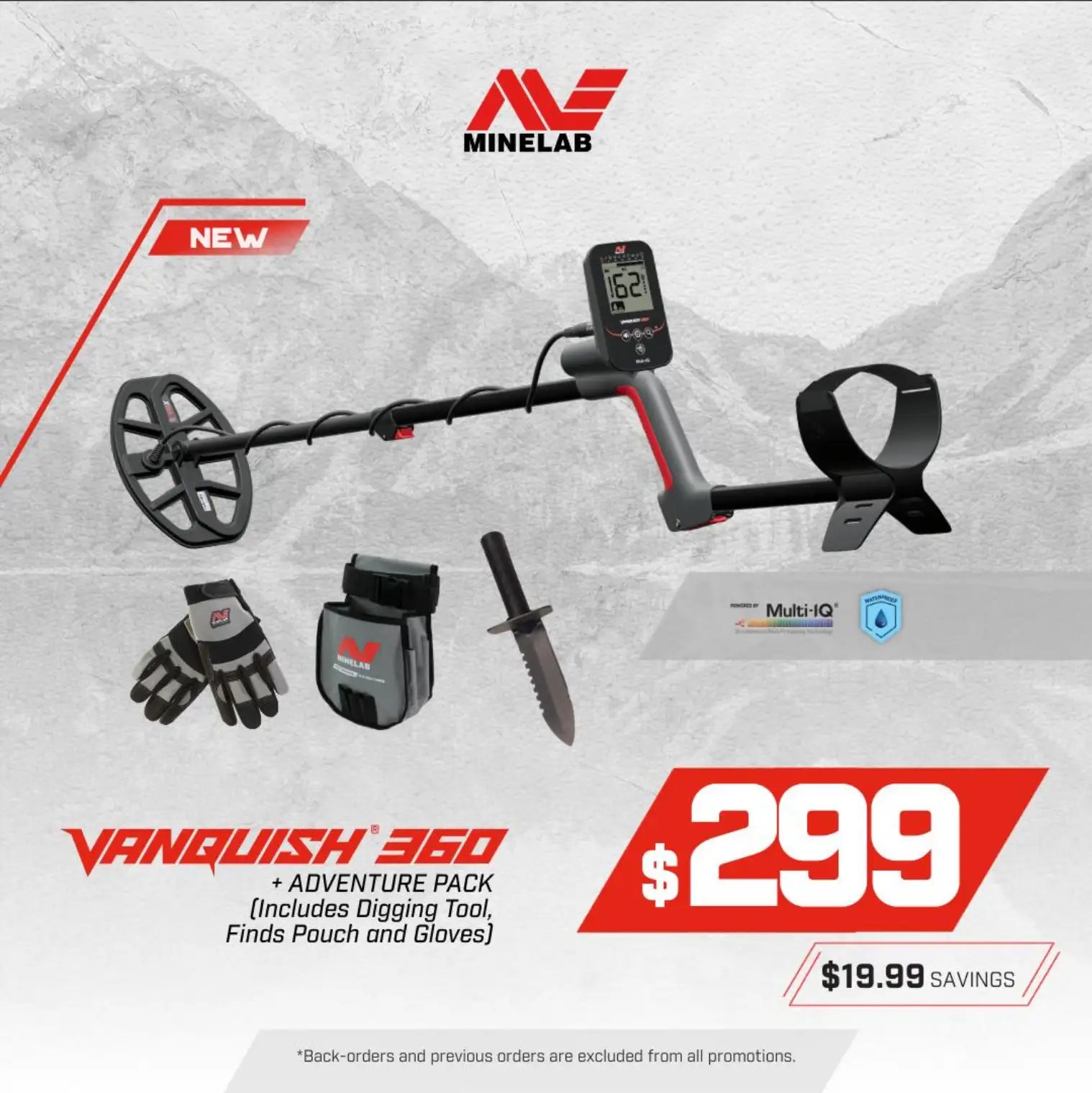 Minelab VANQUISH 360 + Adventure Pack Bundle