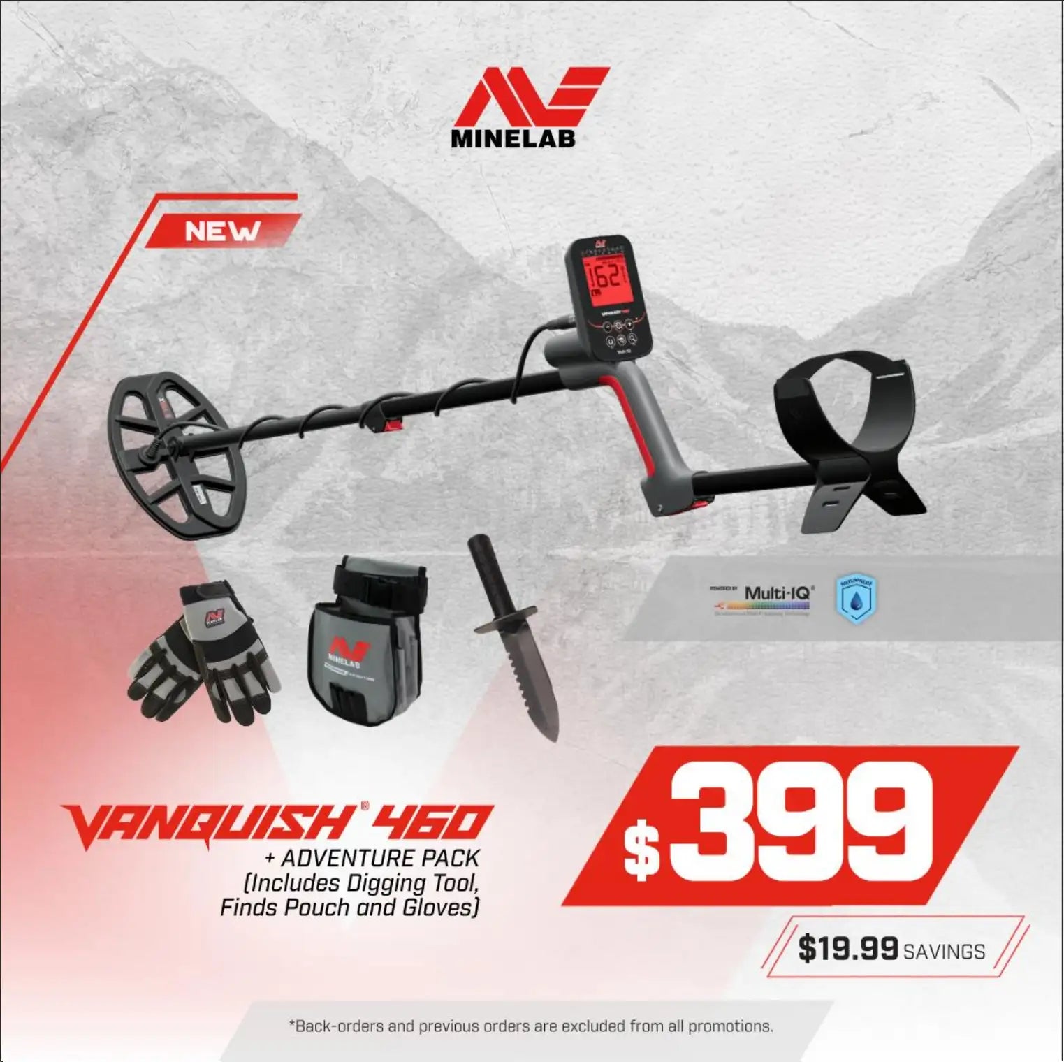 Minelab VANQUISH 460 + Adventure Pack Bundle