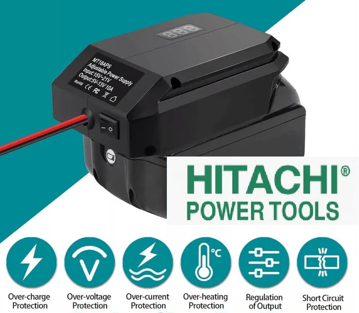 20V to 12V Step Down Converter, Adjustable for Dewalt, Milwaukee, Hitachi (Battery NOT included)