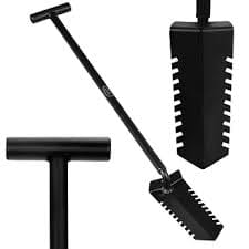 Lesche 18 inch Double Serrated T Handle Shovel