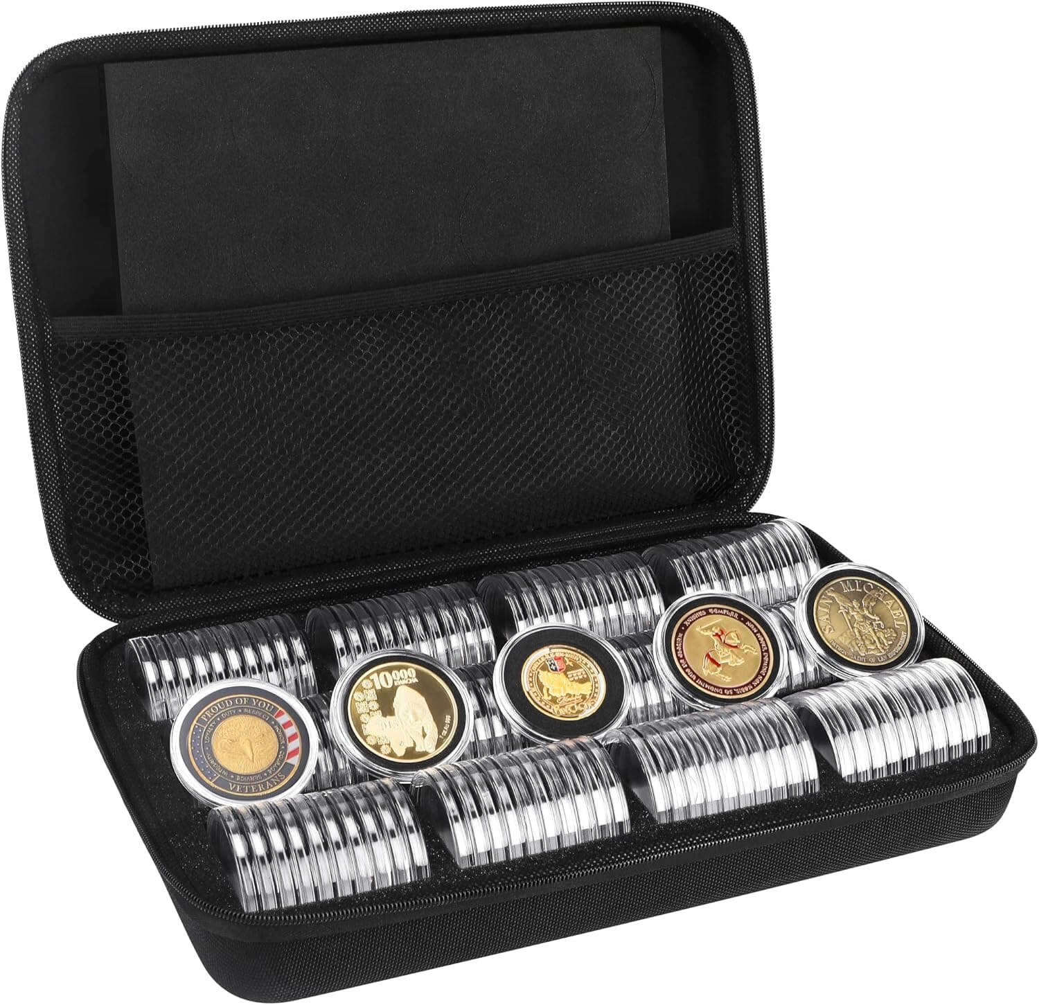 High Plains 46 mm clear coin capsule set with storage organizer