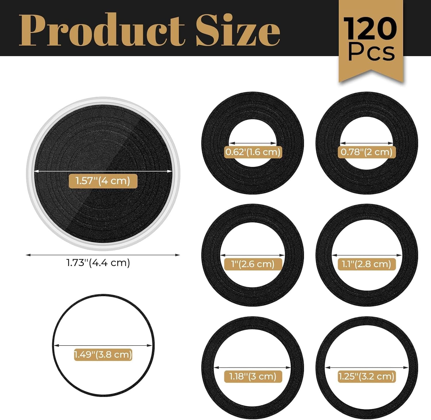 Clear coin capsules with black adjustable inserts