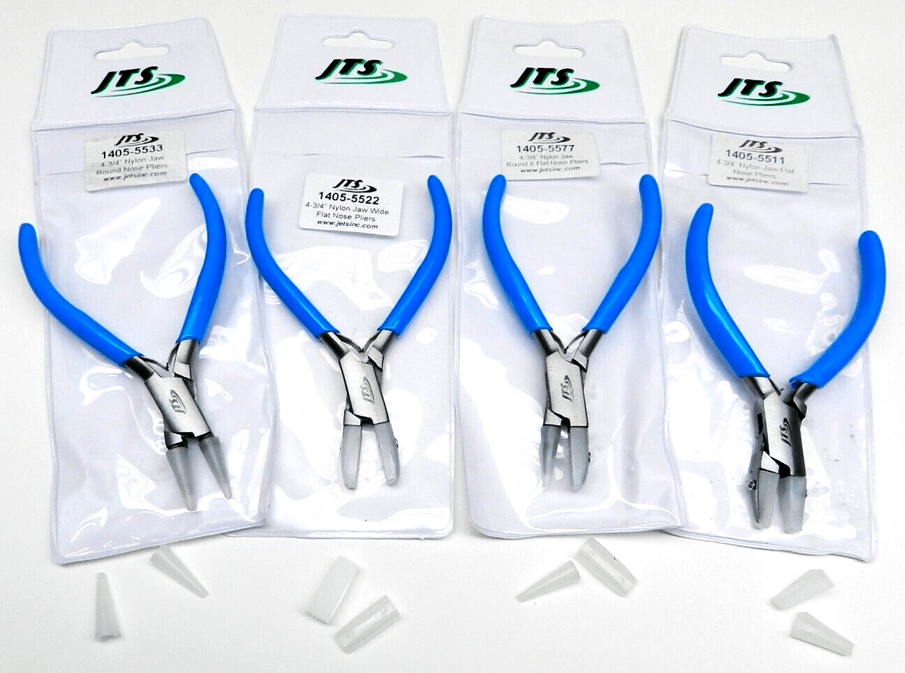 Non-marring chain nose and flat nose nylon jaw pliers