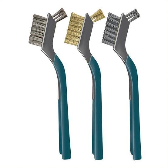 3PC Mini Wire Brush Set - Steel Wire, Brass Wire, and Nylon Wire