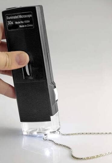 30x Illuminated LED Pocket Microscope With Focus Wheel