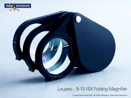 15x Triple Lens Folding Pocket Magnifier (5x, 5x, 5x) 1-1/4" Lens