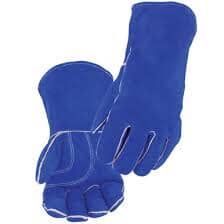 13" Blue Leather Heat Shield Gloves