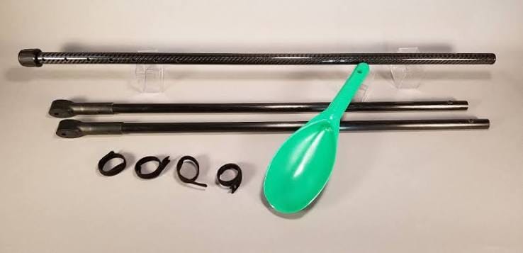 Doc's Gold Monster Carbon Fiber Rod Kit (1 upper 34", 2 lowers 28") + scoop + velcro ties